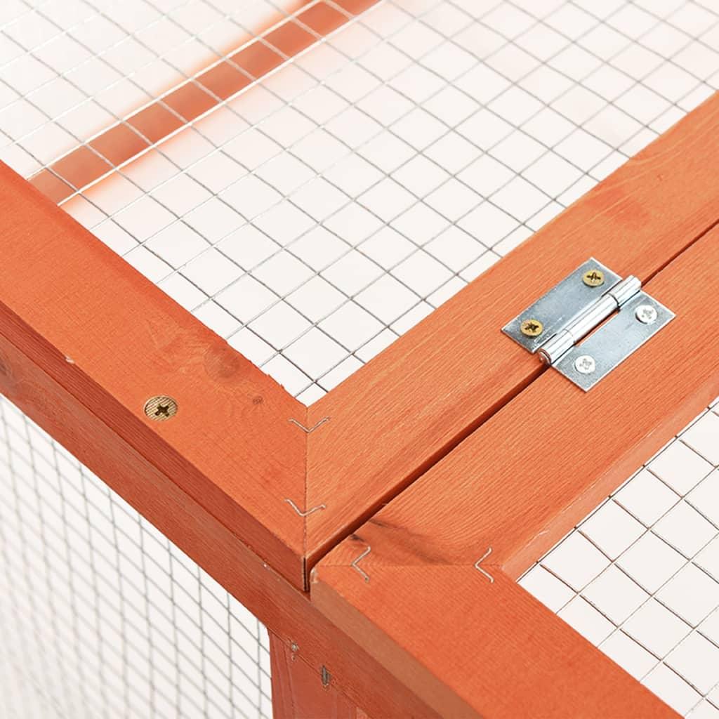 Clapier cage 124 x 120 x 60 cm bois de sapin massif 02_0000579 - Helloshop26