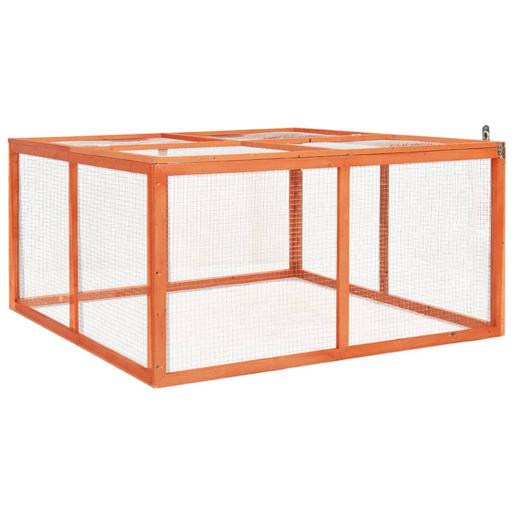 Clapier cage 124 x 120 x 60 cm bois de sapin massif 02_0000579 - Helloshop26