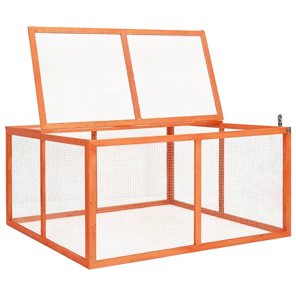 Clapier cage 124 x 120 x 60 cm bois de sapin massif 02_0000579 - Helloshop26