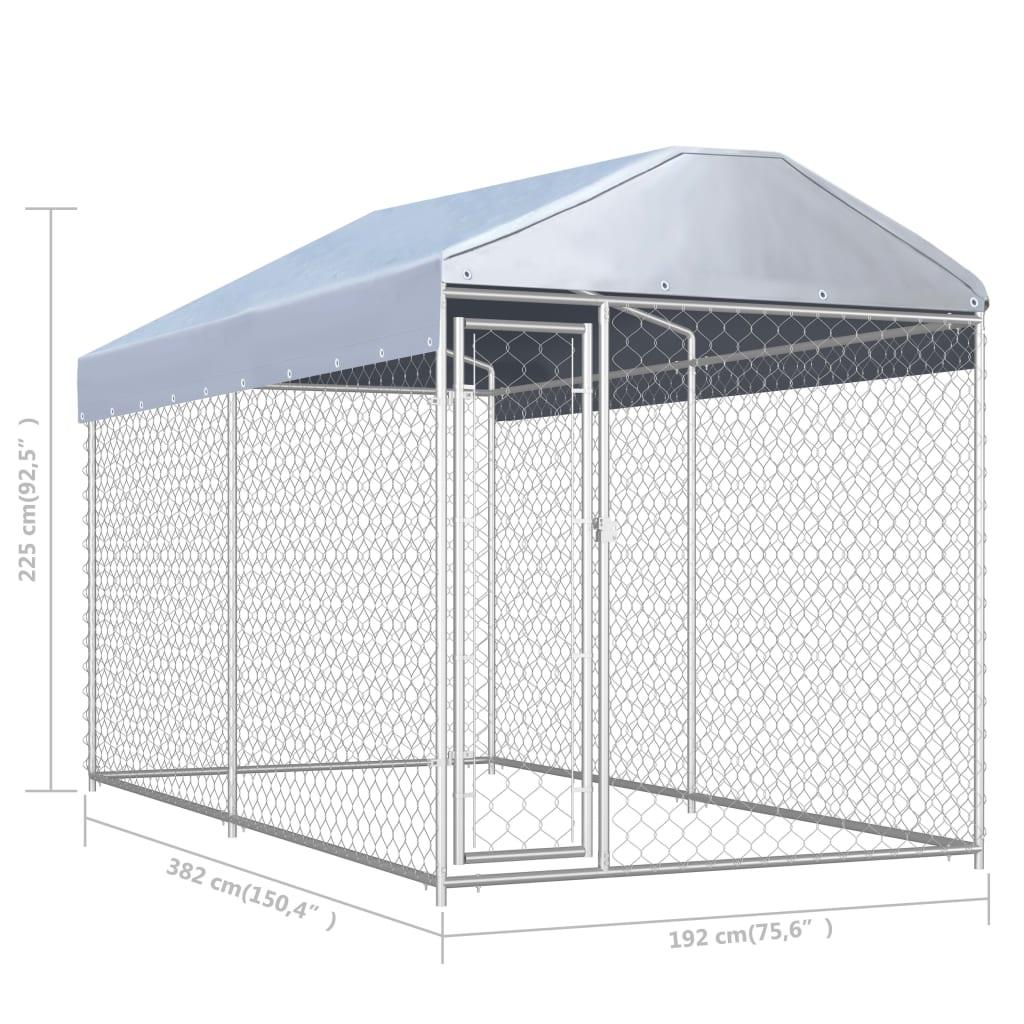 Chenil extérieur cage enclos parc animaux chien d'extérieur avec toit pour chiens 225 cm 02_0000329 - Helloshop26