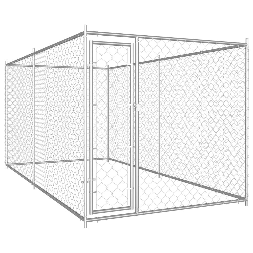 Chenil extérieur cage enclos parc animaux chien d'extérieur pour chiens 382 x 192 x 185 cm 02_0000350 - Helloshop26