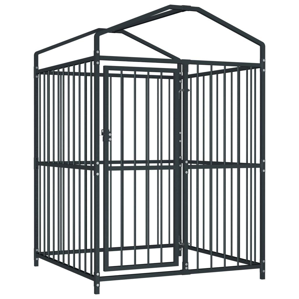 Chenil extérieur cage enclos parc animaux chien extérieur avec toit pour chiens 120 x 120 x 150 cm 02_0000451 - Helloshop26