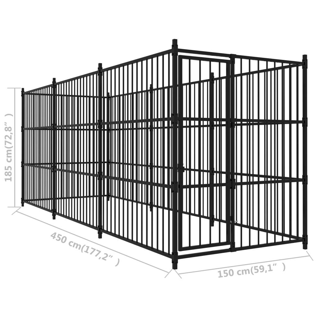 Chenil extérieur cage enclos parc animaux chien d'extérieur pour chiens 450 x 150 x 185 cm 02_0000355 - Helloshop26
