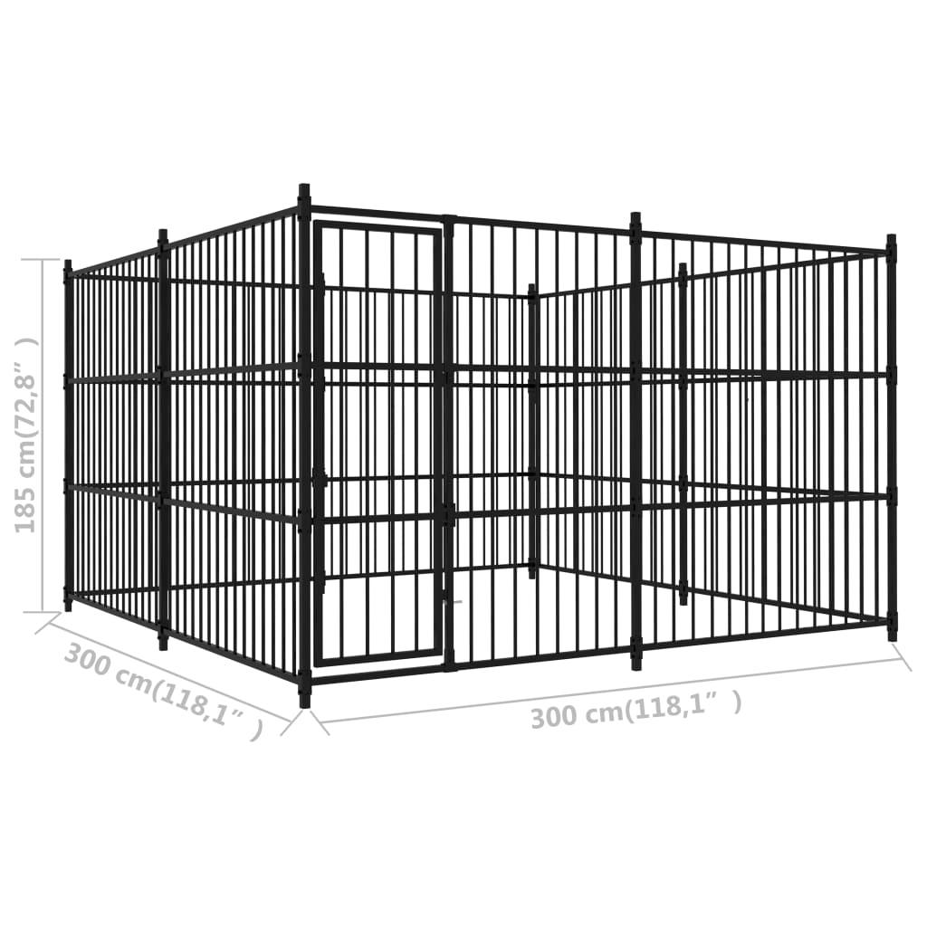 Chenil extérieur cage enclos parc animaux chien d'extérieur pour chiens 300 x 300 x 185 cm 02_0000348 - Helloshop26