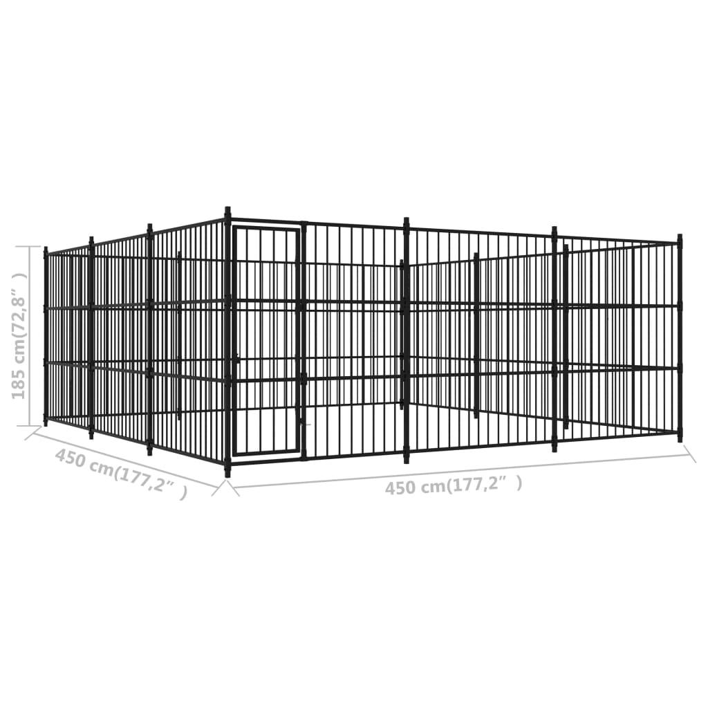 Chenil extérieur cage enclos parc animaux chien d'extérieur pour chiens 450 x 450 x 185 cm 02_0000357 - Helloshop26
