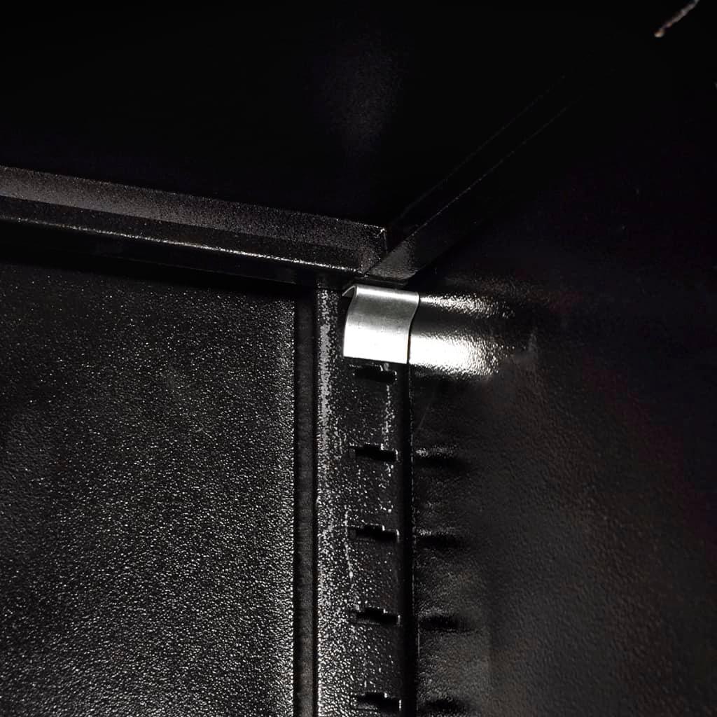 Armoire avec coffre à outils boîte de rangement stockage servante d'atelier 3 etagères réglables acier 180 cm rouge et noir 02_0003797 - Helloshop26