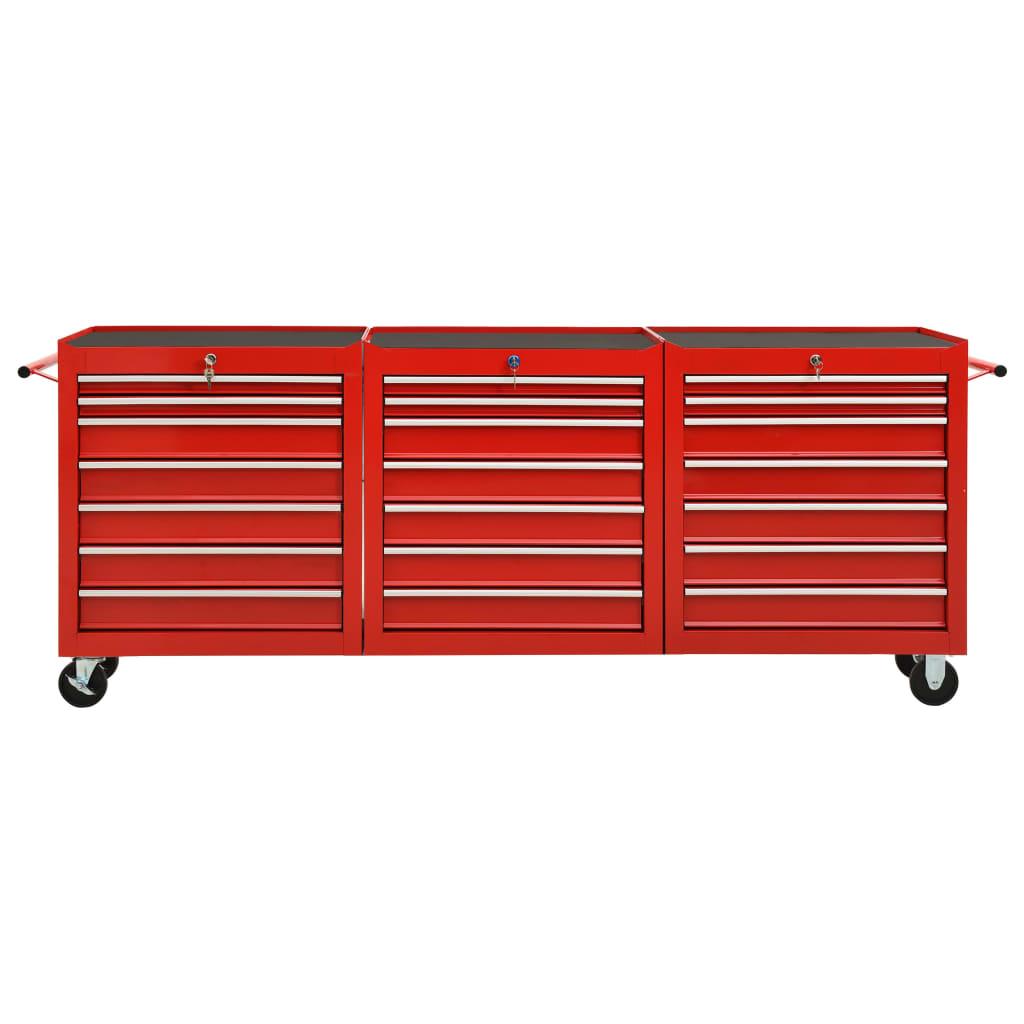 Chariot à outils avec 21 tiroirs acier Rouge 02_0003832 - Helloshop26