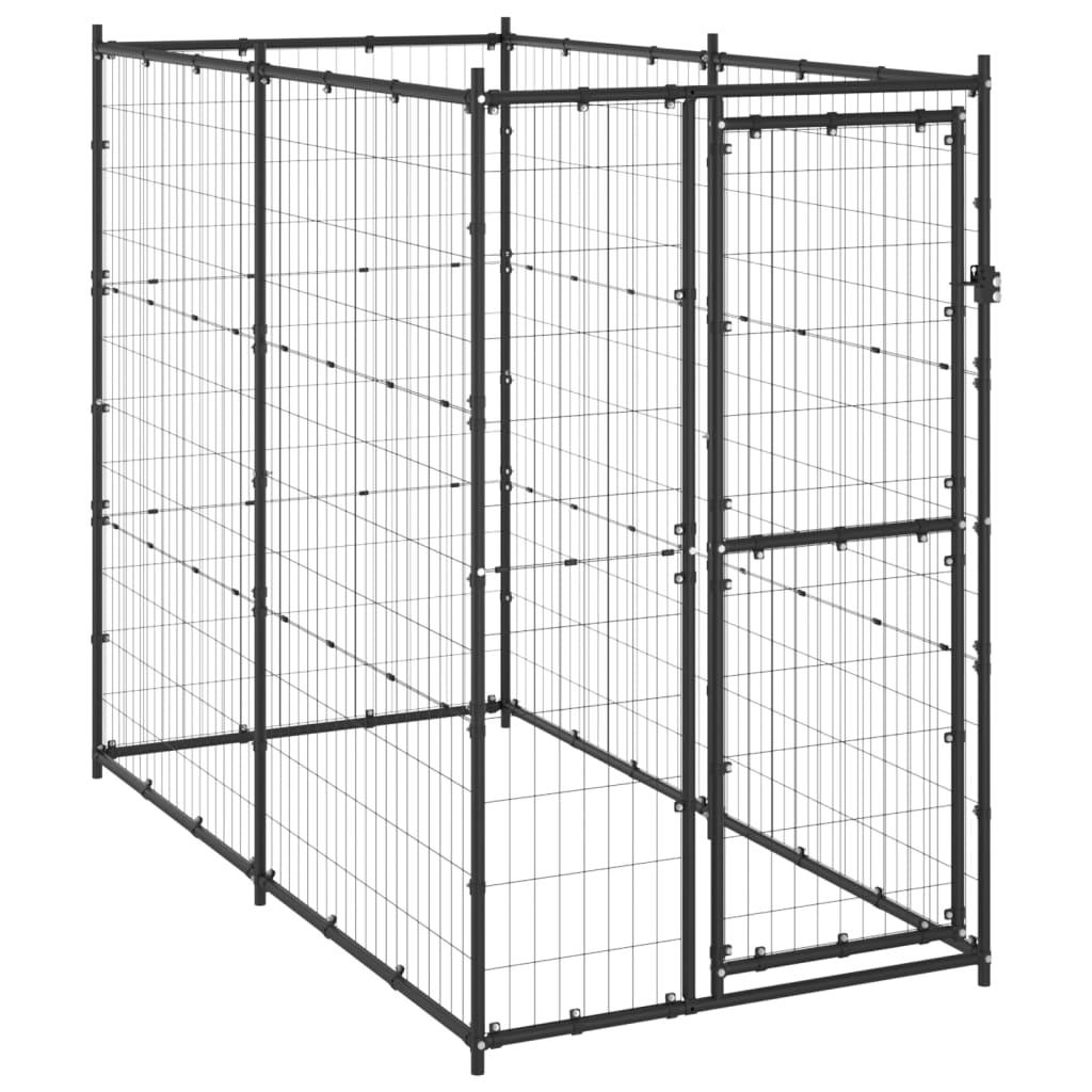 Chenil extérieur cage enclos parc animaux chien d'extérieur pour chiens acier 110 x 220 x 180 cm 02_0000361 - Helloshop26