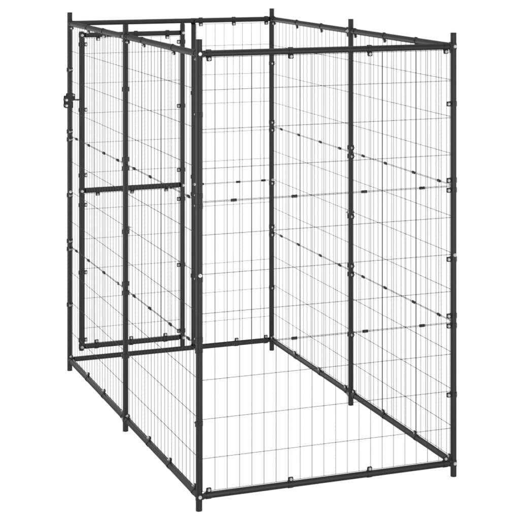 Chenil extérieur cage enclos parc animaux chien d'extérieur pour chiens acier 110 x 220 x 180 cm 02_0000361 - Helloshop26
