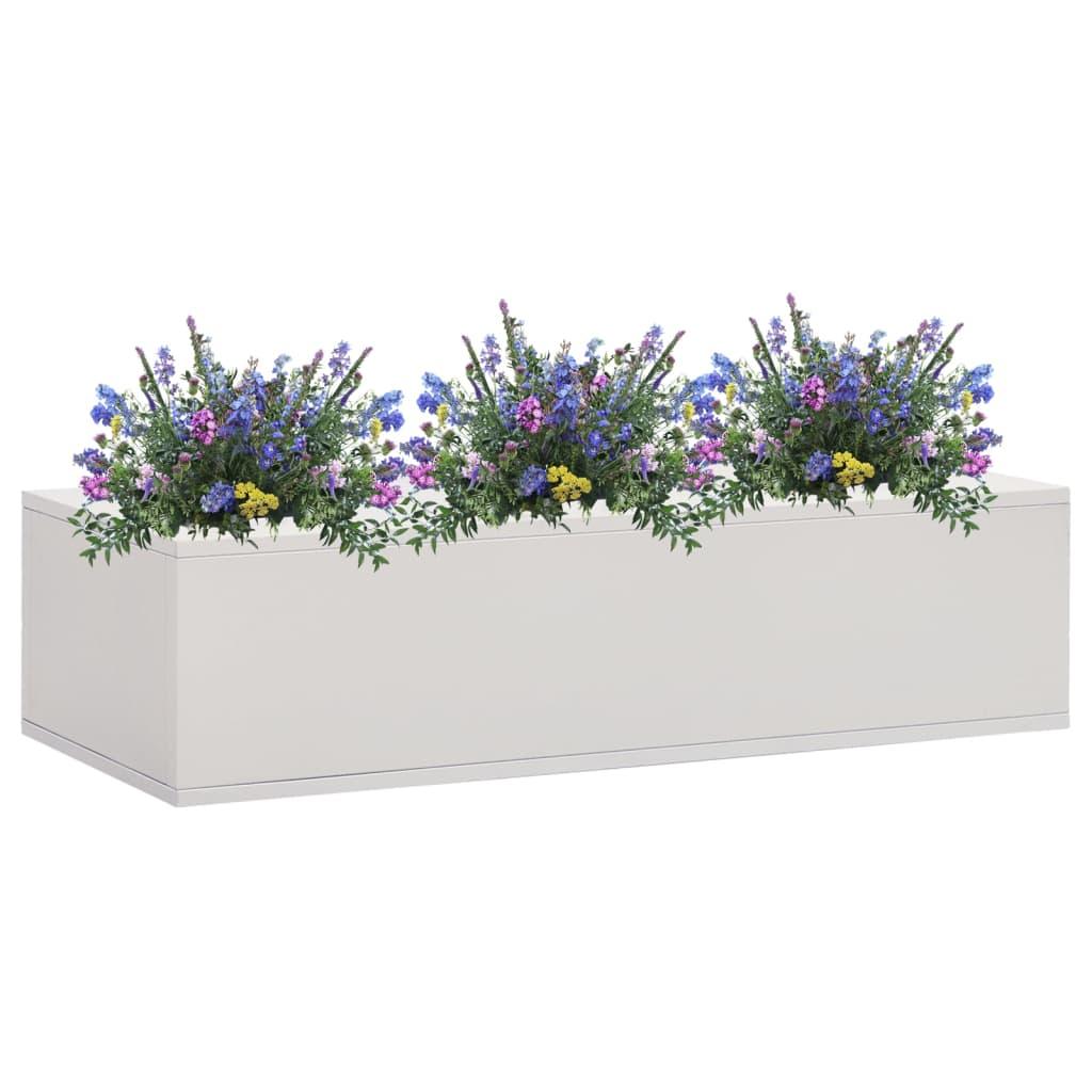 Boîte à fleurs de bureau 90 x 40 x 23 cm acier gris clair  02_0001368 - Helloshop26