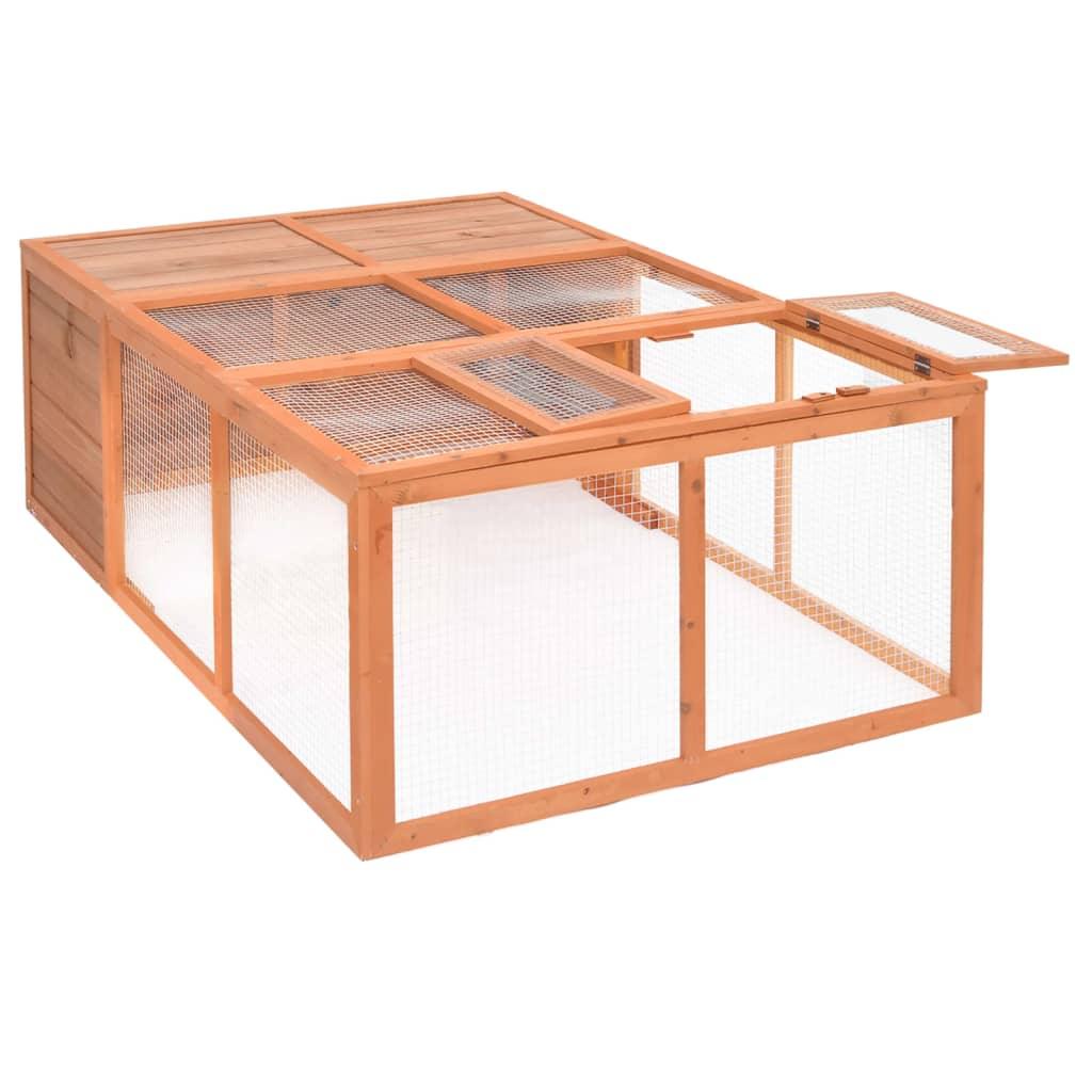 Cage pour animaux de jardin 150 x 100 x 50 cm bois de sapin massif 02_0000578 - Helloshop26