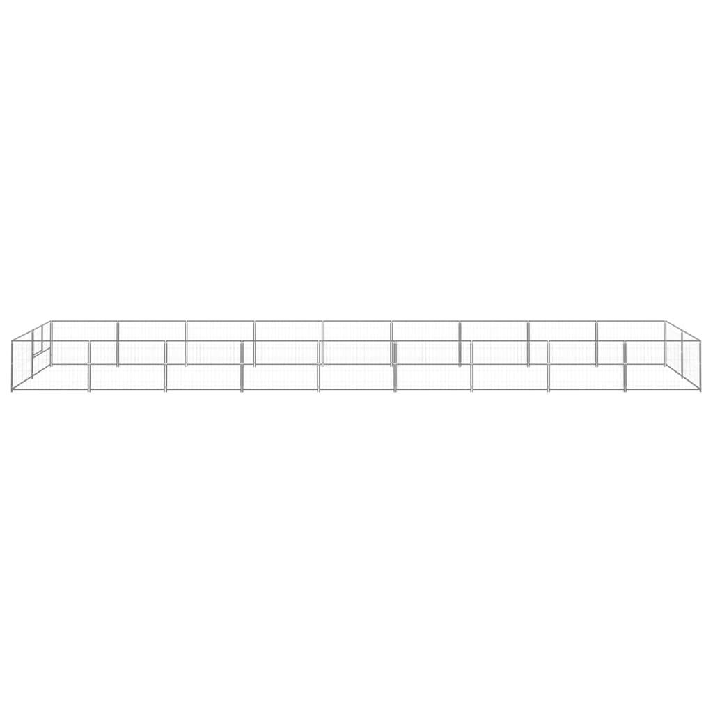 Chenil extérieur cage enclos parc animaux chien argenté 18 m² acier 02_0000245 - Helloshop26