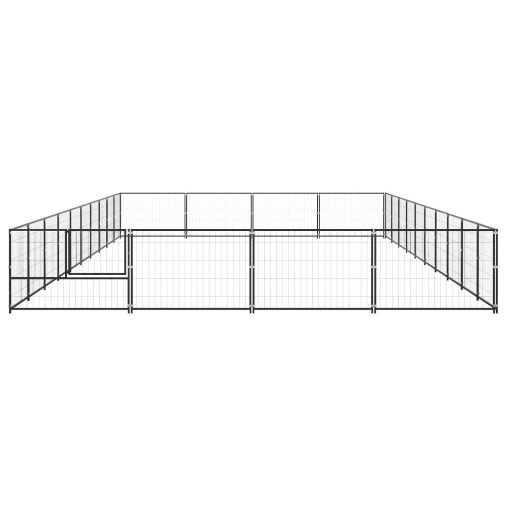 Chenil extérieur cage enclos parc animaux chien noir 40 m² acier 02_0000534 - Helloshop26