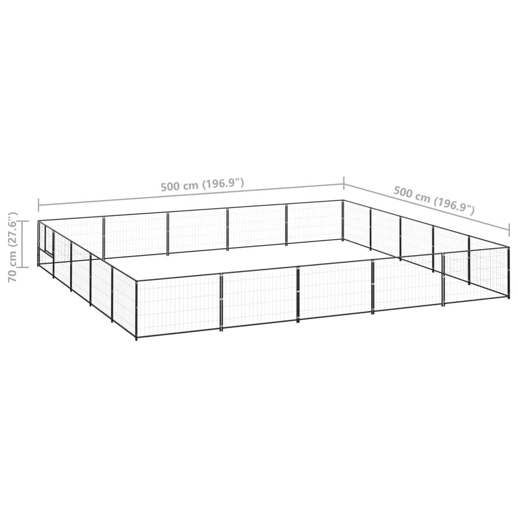 Chenil extérieur cage enclos parc animaux chien noir 25 m² acier 02_0000513 - Helloshop26