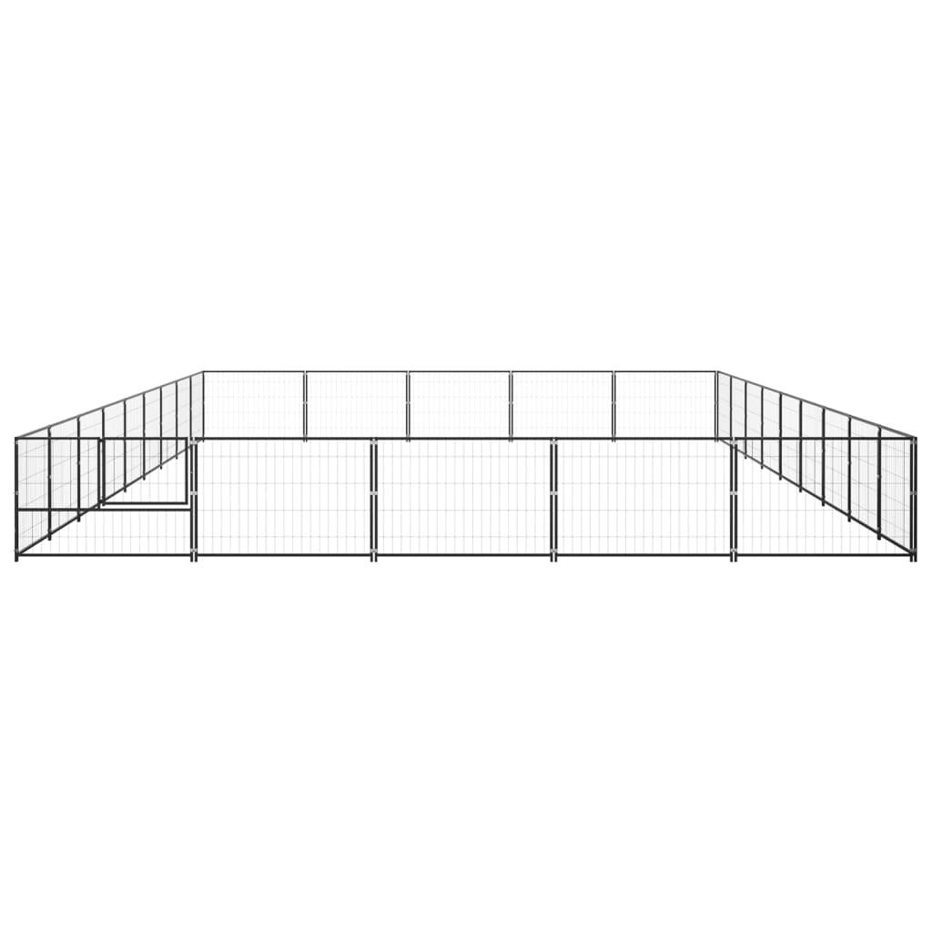 Chenil extérieur cage enclos parc animaux chien noir 45 m² acier 02_0000537 - Helloshop26