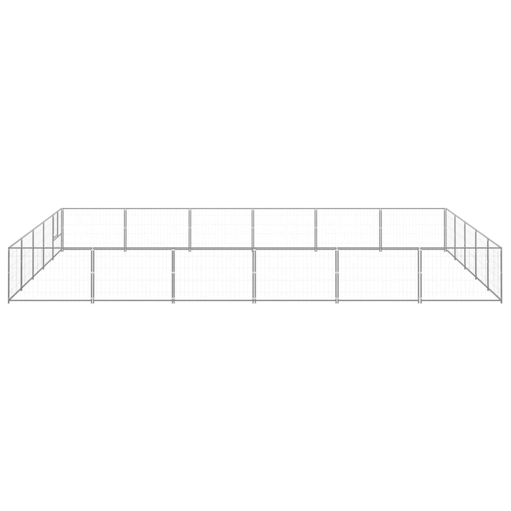 Chenil extérieur cage enclos parc animaux chien argenté 30 m² acier 02_0000266 - Helloshop26
