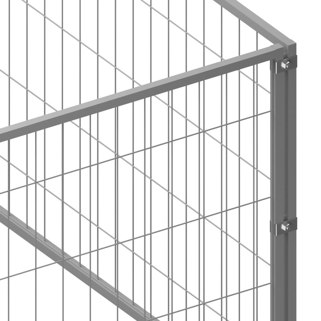 Chenil extérieur cage enclos parc animaux chien argenté 36 m² acier 02_0000273 - Helloshop26