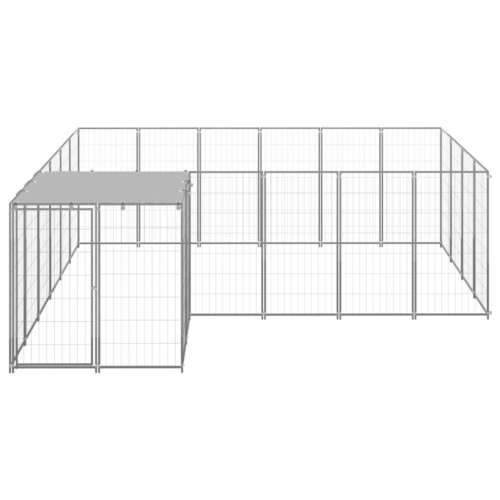 Chenil extérieur cage enclos parc animaux chien argenté 8,47 m² acier 02_0000304 - Helloshop26