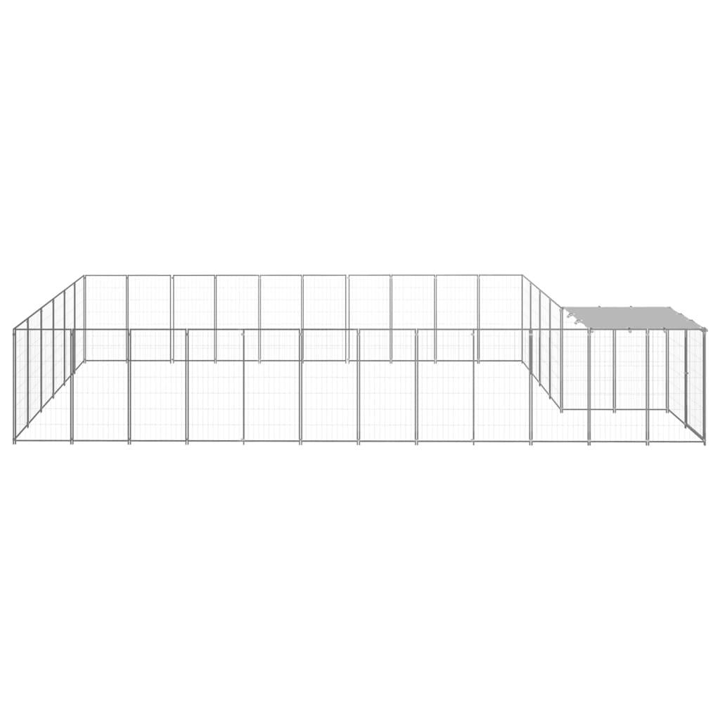 Chenil extérieur cage enclos parc animaux chien argenté 19,36 m² acier 02_0000247 - Helloshop26