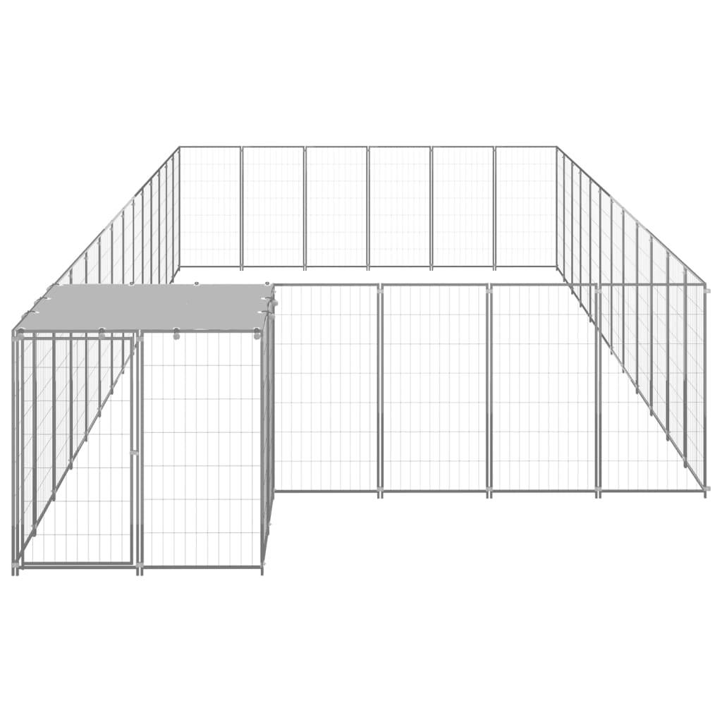 Chenil extérieur cage enclos parc animaux chien argenté 22,99 m² acier 02_0000255 - Helloshop26