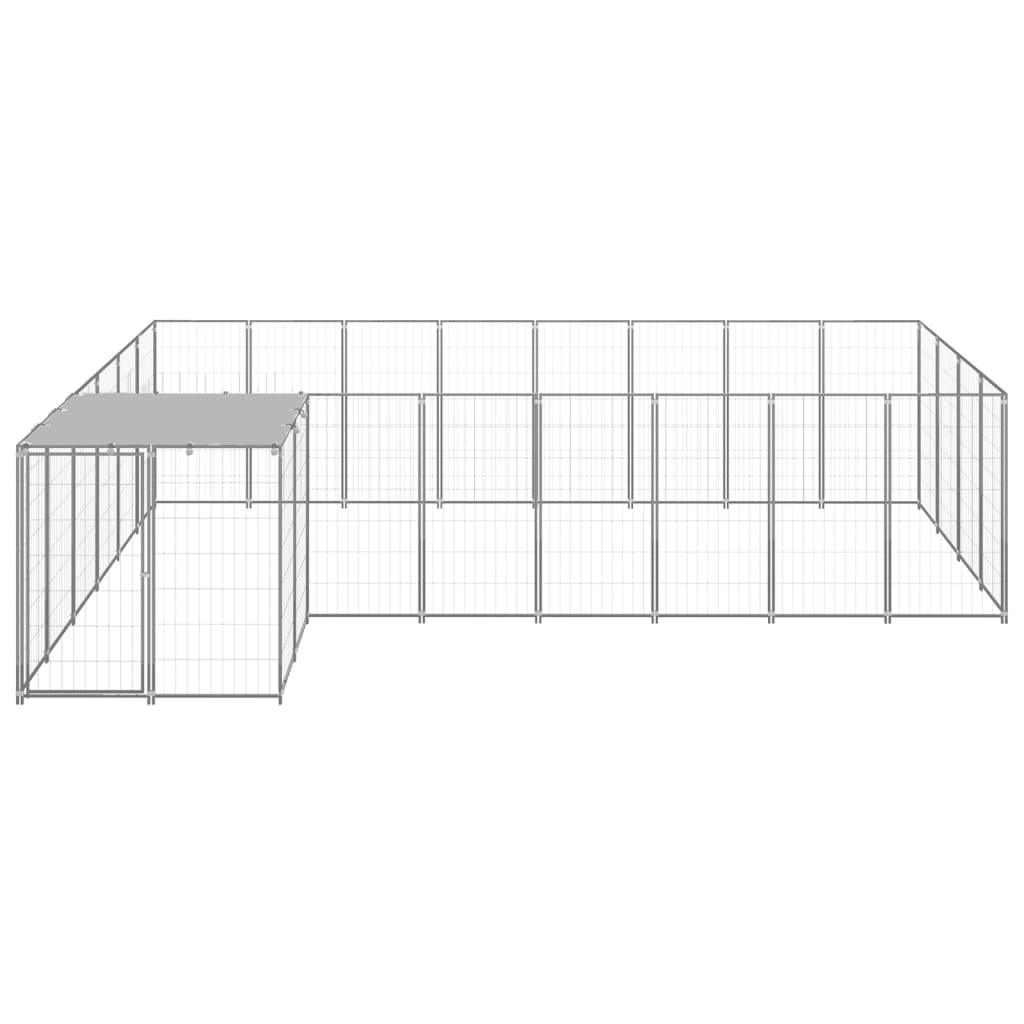 Chenil extérieur cage enclos parc animaux chien argenté 10,89 m² acier 02_0000231 - Helloshop26