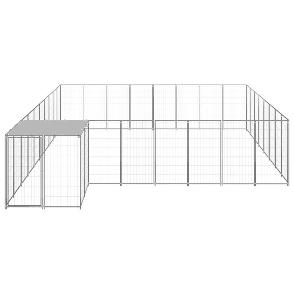 Chenil extérieur cage enclos parc animaux chien argenté 20,57 m² acier 02_0000252 - Helloshop26