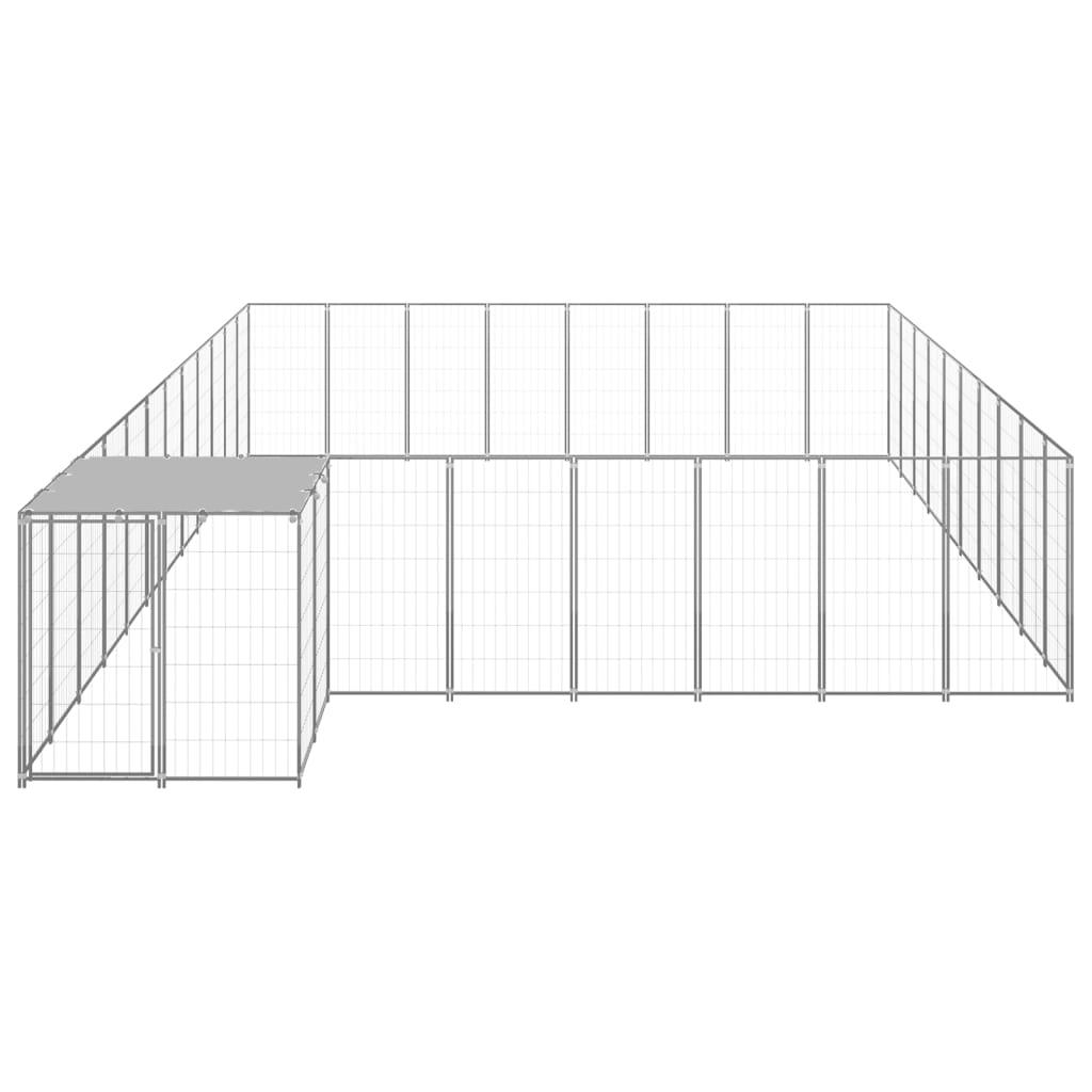 Chenil extérieur cage enclos parc animaux chien argenté 25,41 m² acier 02_0000259 - Helloshop26