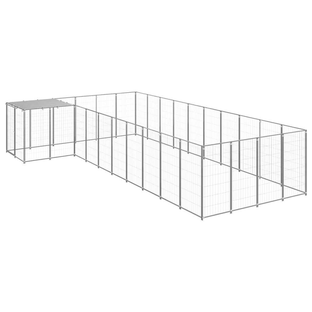 Chenil extérieur cage enclos parc animaux chien argenté 13,31 m² acier 02_0000238 - Helloshop26