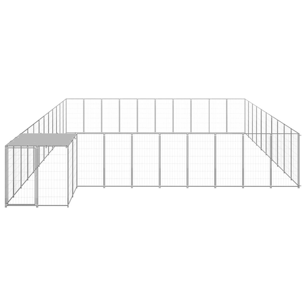 Chenil extérieur cage enclos parc animaux chien argenté 31,46 m² acier 02_0000268 - Helloshop26