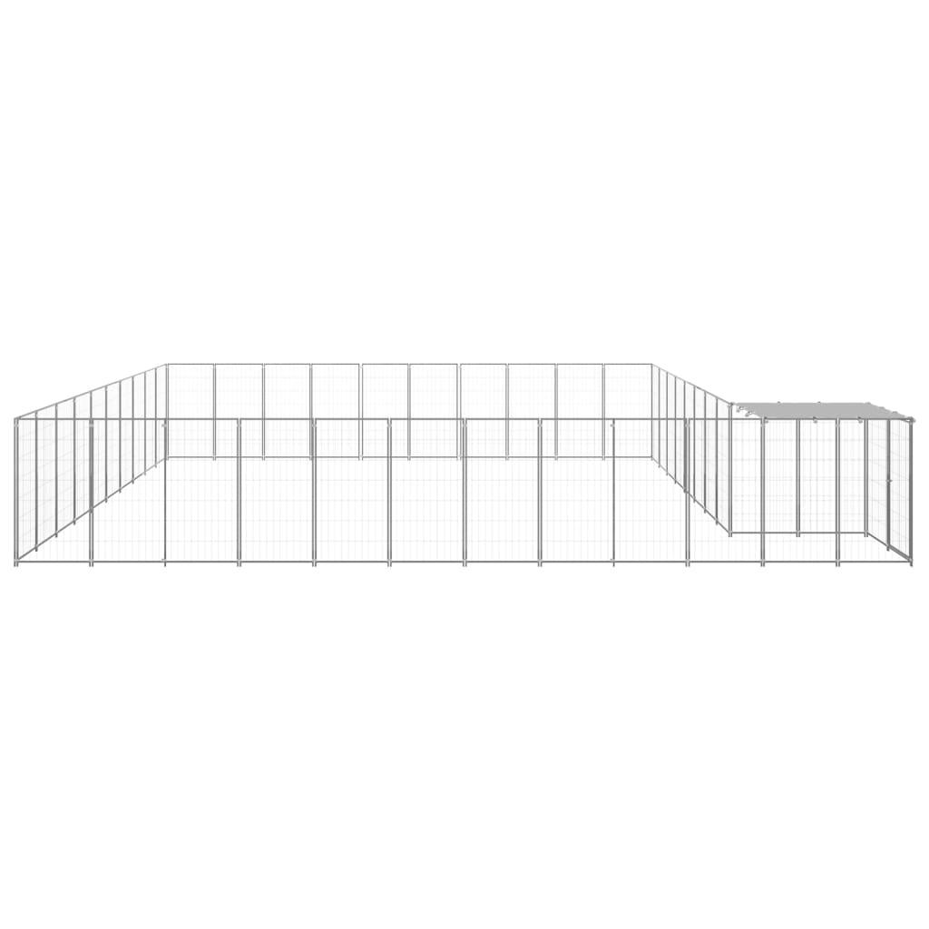 Chenil extérieur cage enclos parc animaux chien argenté 31,46 m² acier 02_0000268 - Helloshop26