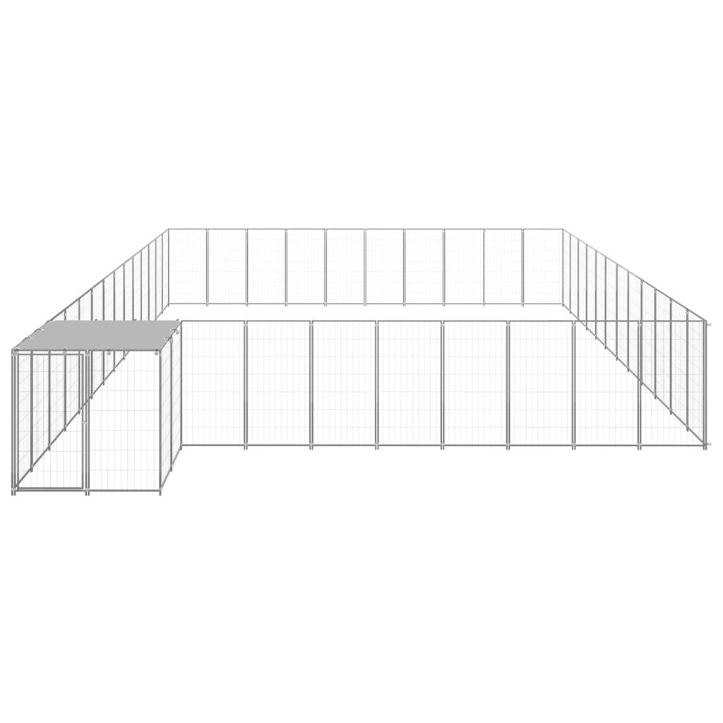 Chenil extérieur cage enclos parc animaux chien argenté 37,51 m² acier 02_0000274 - Helloshop26