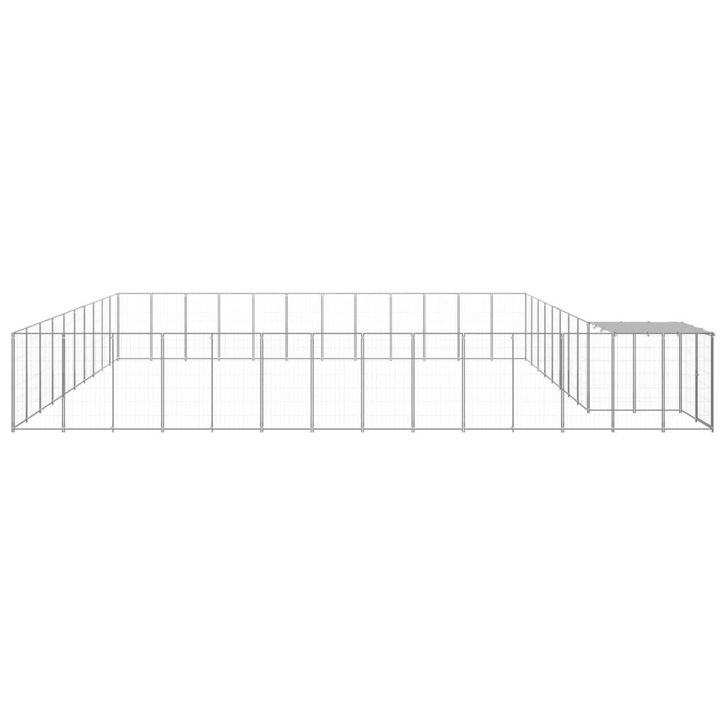 Chenil extérieur cage enclos parc animaux chien argenté 37,51 m² acier 02_0000274 - Helloshop26