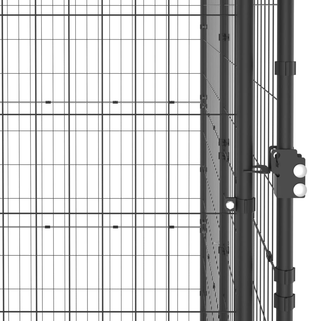 Chenil extérieur cage enclos parc animaux chien extérieur acier avec toit 7,26 m² 02_0000402 - Helloshop26