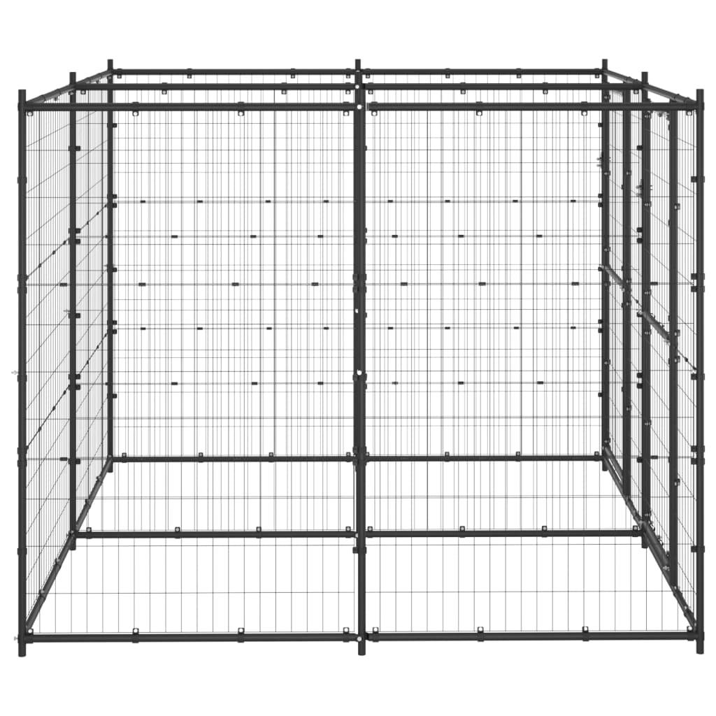 Chenil extérieur cage enclos parc animaux chien d'extérieur pour chiens acier 4,84 m² 02_0000372 - Helloshop26