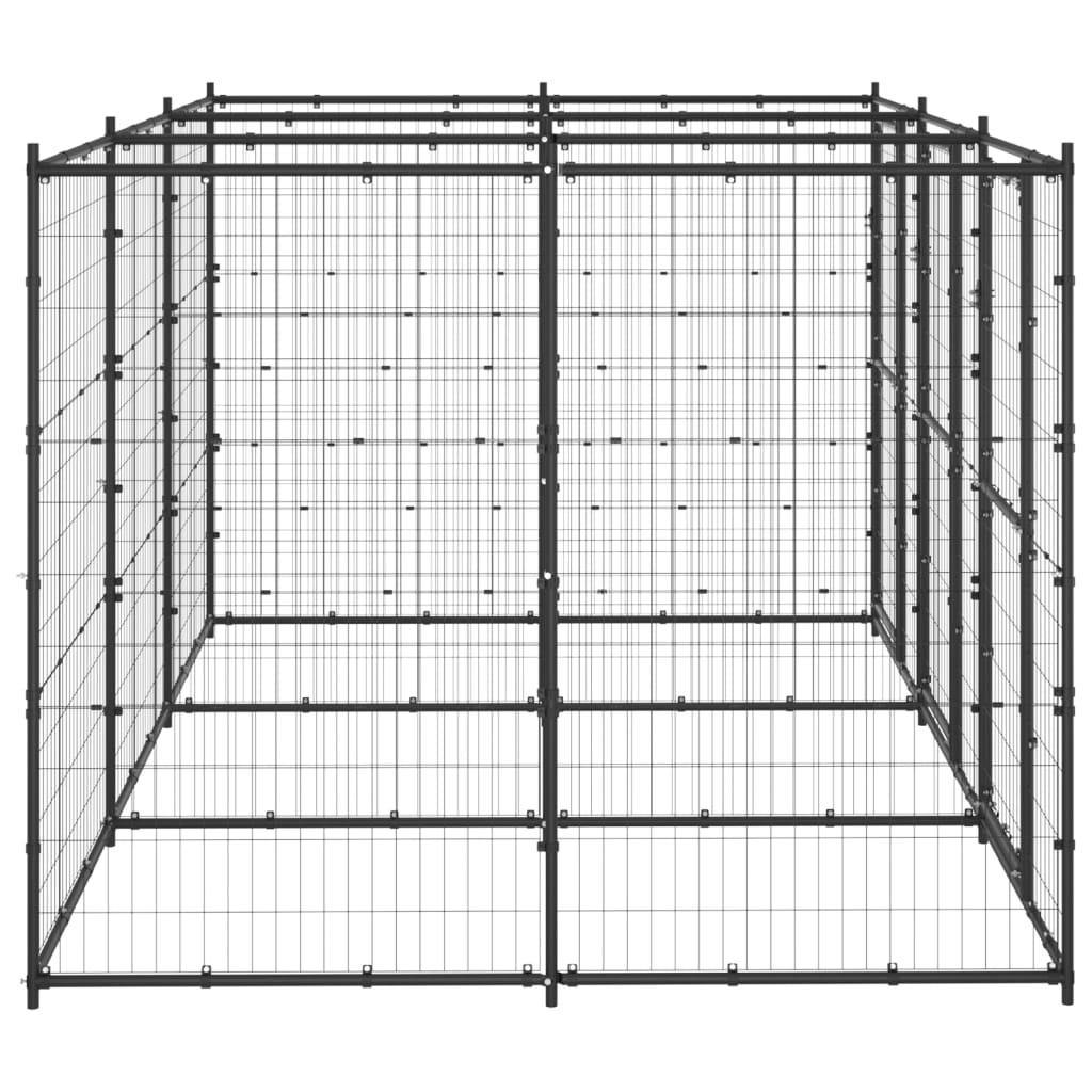 Chenil extérieur cage enclos parc animaux chien extérieur acier 7,26 m² 02_0000385 - Helloshop26