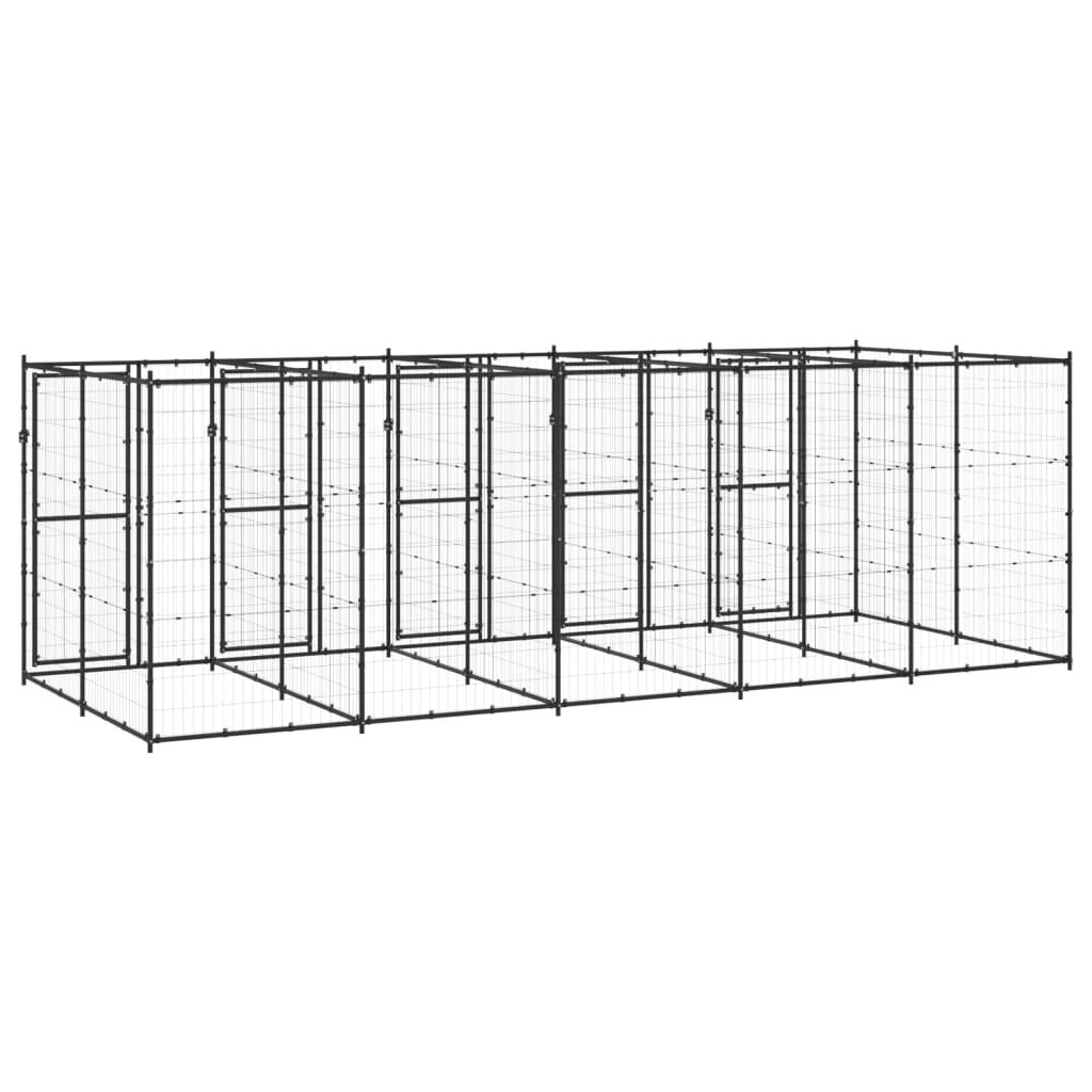 Chenil extérieur cage enclos parc animaux chien extérieur acier 12,1 m² 02_0000378 - Helloshop26