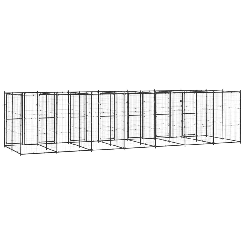 Chenil extérieur cage enclos parc animaux chien extérieur acier 16,94 m² 02_0000382 - Helloshop26
