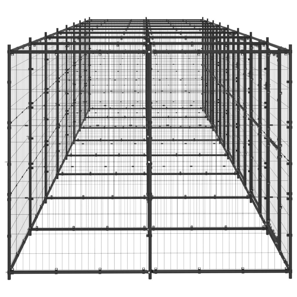 Chenil extérieur cage enclos parc animaux chien extérieur acier 19,36 m² 02_0000384 - Helloshop26