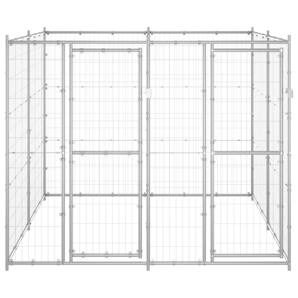 Chenil extérieur cage enclos parc animaux chien extérieur acier galvanisé 4,84 m² 02_0000422 - Helloshop26