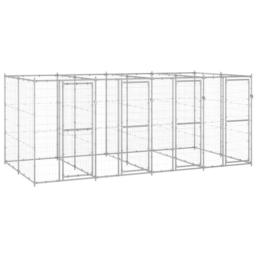 Chenil extérieur cage enclos parc animaux chien extérieur acier galvanisé 9,68 m² 02_0000430 - Helloshop26
