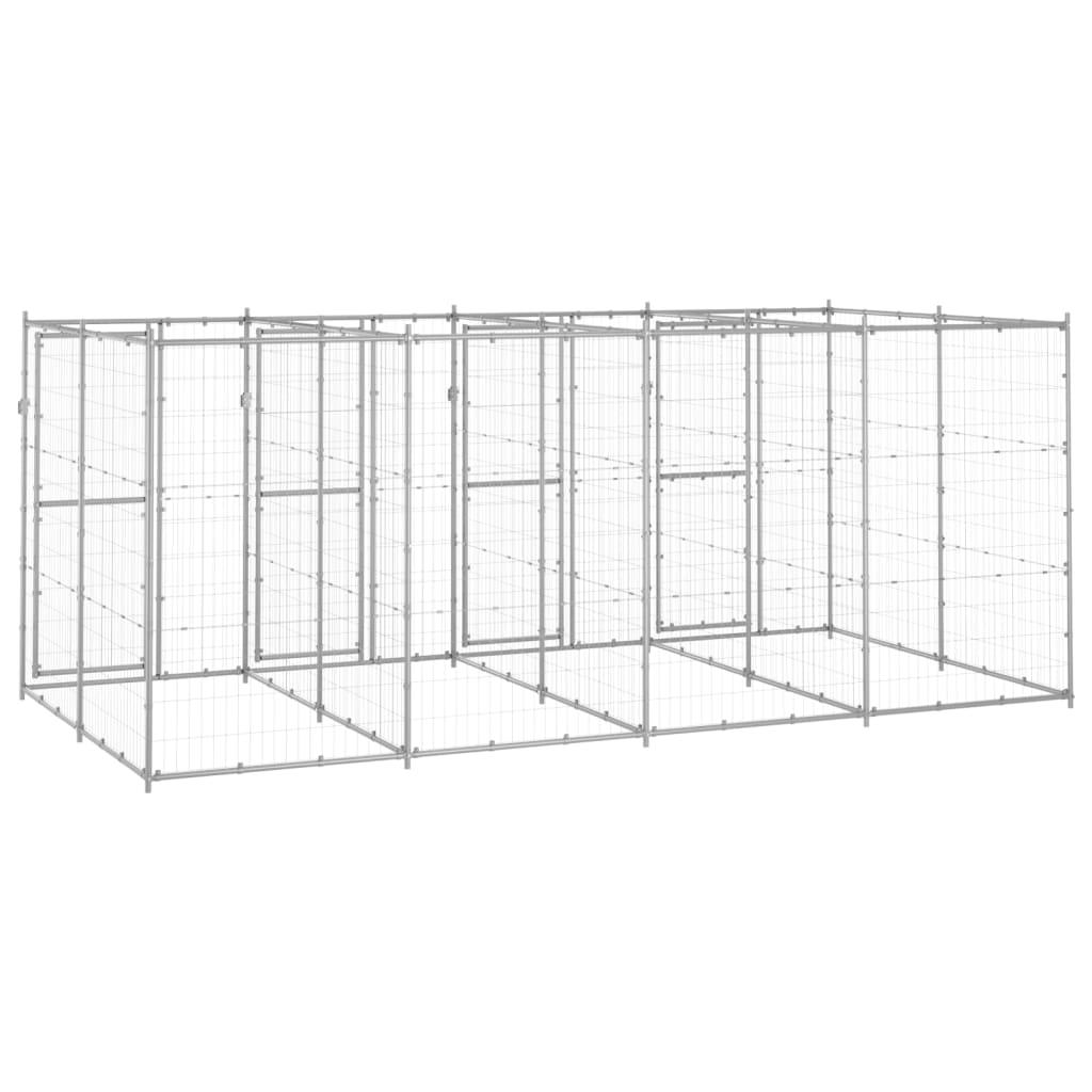 Chenil extérieur cage enclos parc animaux chien extérieur acier galvanisé 9,68 m² 02_0000430 - Helloshop26