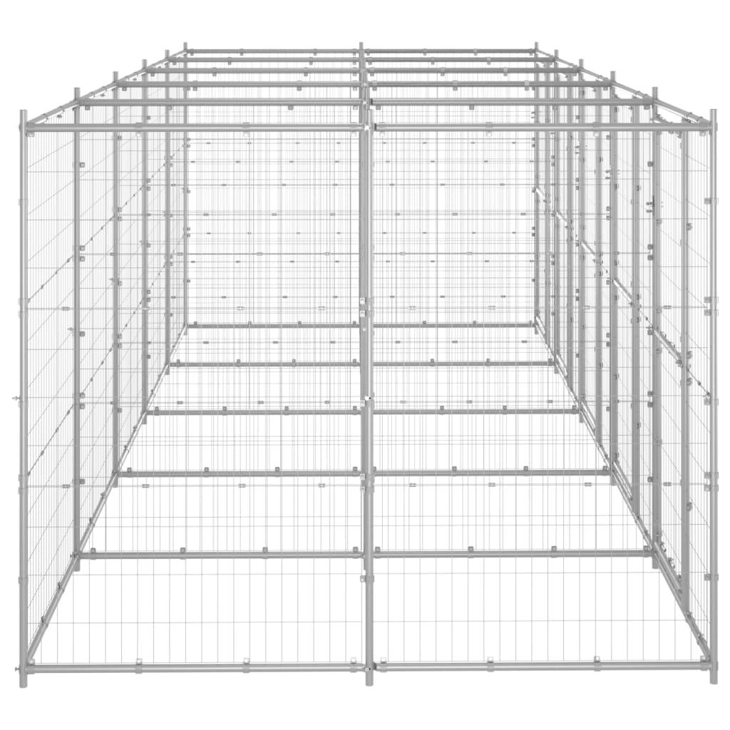 Chenil extérieur cage enclos parc animaux chien extérieur acier galvanisé 12,1 m² 02_0000405 - Helloshop26