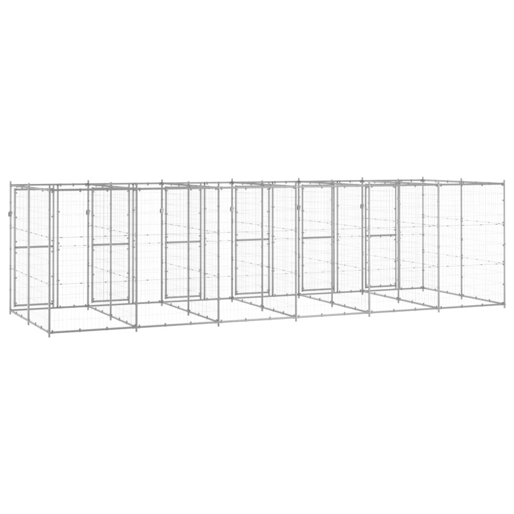 Chenil extérieur cage enclos parc animaux chien extérieur acier galvanisé 14,52 m² 02_0000407 - Helloshop26