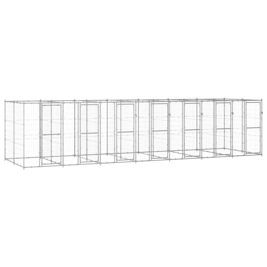 Chenil extérieur cage enclos parc animaux chien extérieur acier galvanisé 16,94 m² 02_0000409 - Helloshop26
