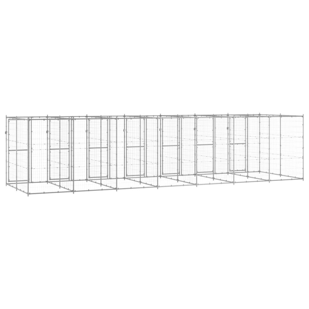 Chenil extérieur cage enclos parc animaux chien extérieur acier galvanisé 16,94 m² 02_0000409 - Helloshop26