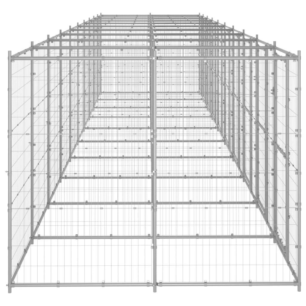 Chenil extérieur cage enclos parc animaux chien extérieur acier galvanisé 24,2 m² 02_0000415 - Helloshop26