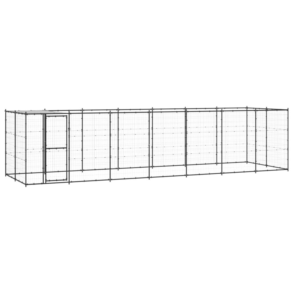 Chenil extérieur cage enclos parc animaux chien extérieur acier avec toit 16,94 m² 02_0000393 - Helloshop26