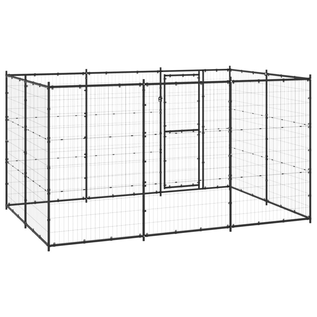 Chenil extérieur cage enclos parc animaux chien extérieur acier 7,26 m² 02_0000386 - Helloshop26