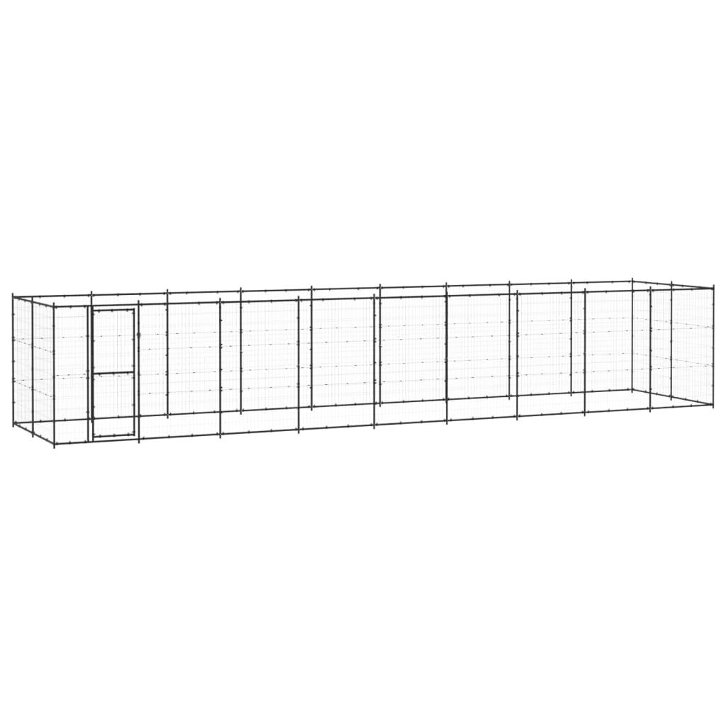 Chenil extérieur cage enclos parc animaux chien d'extérieur pour chiens acier 21,78 m² 02_0000363 - Helloshop26