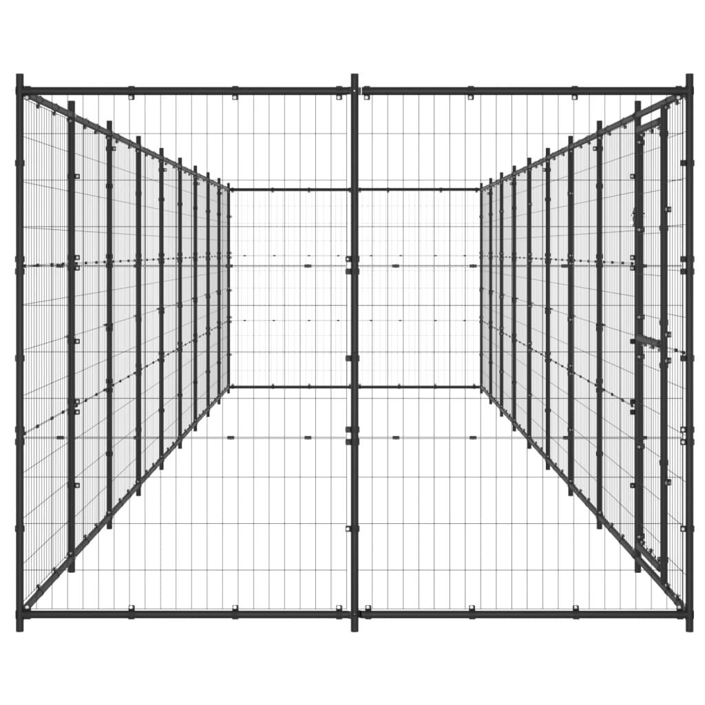 Chenil extérieur cage enclos parc animaux chien d'extérieur pour chiens acier 21,78 m² 02_0000363 - Helloshop26
